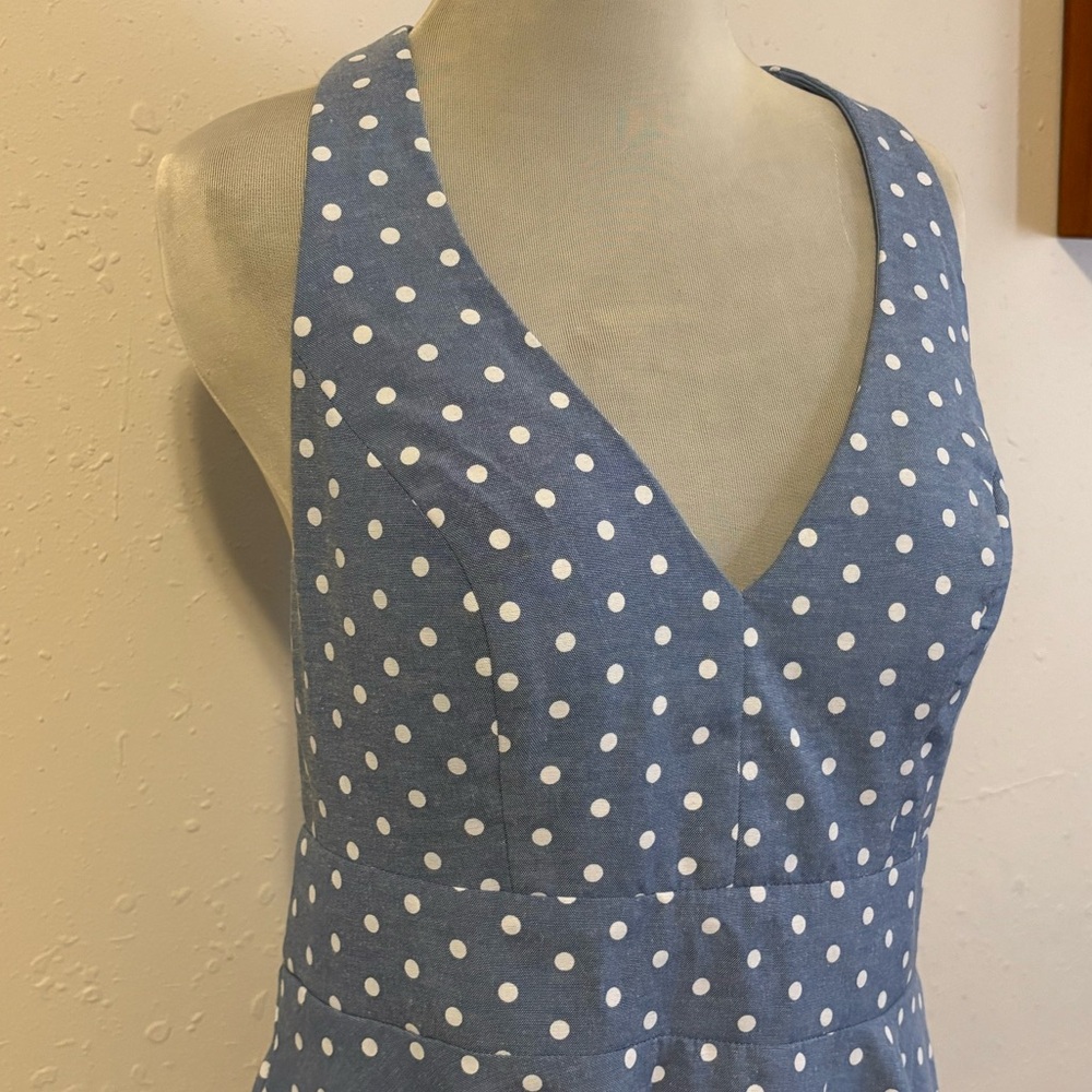 City Studio Blue Polka Dot Backless Dress